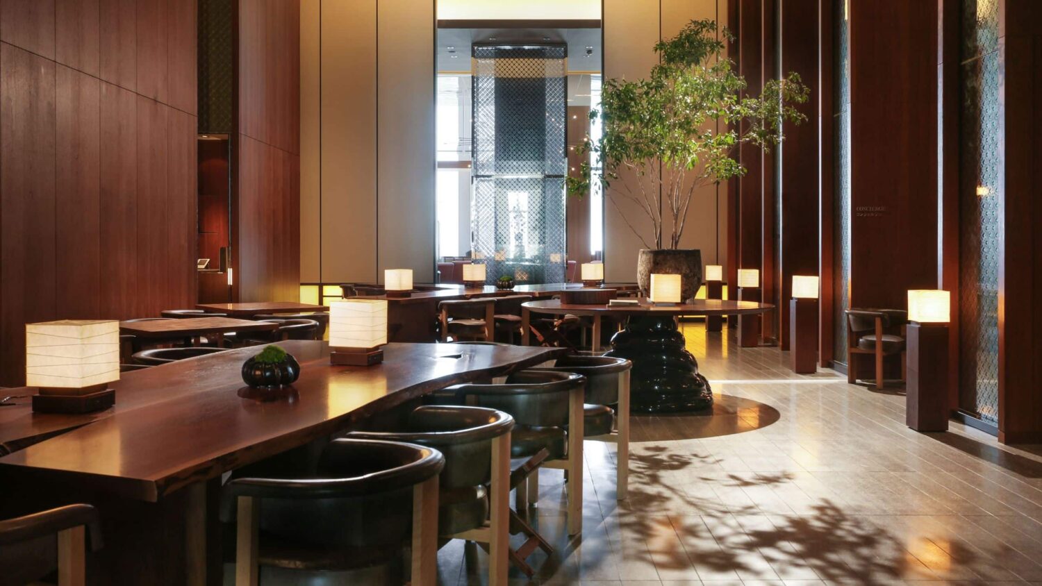 The warm and inviting Andaz Lounge at Andaz Tokyo