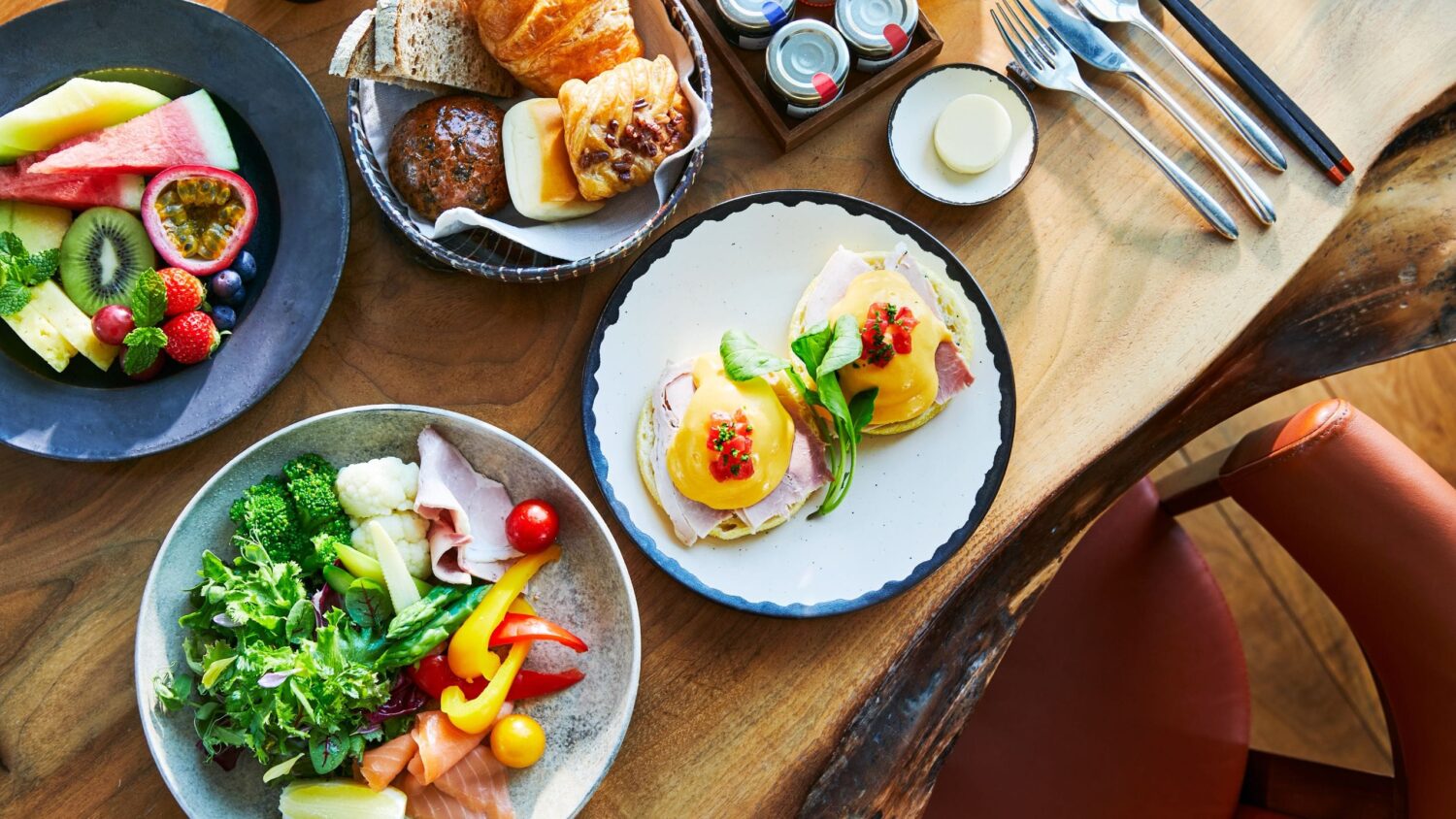 Colorful breakfast at The Tavern at Andaz Tokyo